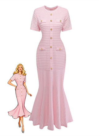 Ajouré à Carreaux Robe Sirène Années 1930