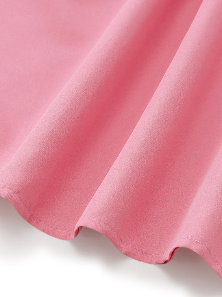 Rose Bustier Nœud Robe Midi Années 1940 5
