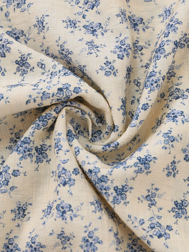 [Prévente] Bleu Floral Blocs de Couleur Nœud Tie Vintage Robe Années 1940 7