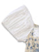[Prévente] Bleu Floral Blocs de Couleur Nœud Tie Vintage Robe Années 1940 5