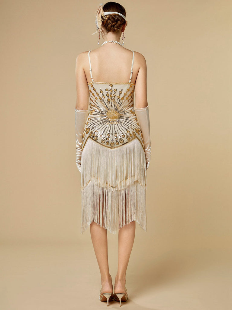Robe Charleston à franges et sequins années 1920