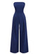 Bleu Foncé Portefeuille Style Jambes Larges Combinaison Années 1940 2