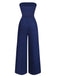 Bleu Foncé Portefeuille Style Jambes Larges Combinaison Années 1940 3