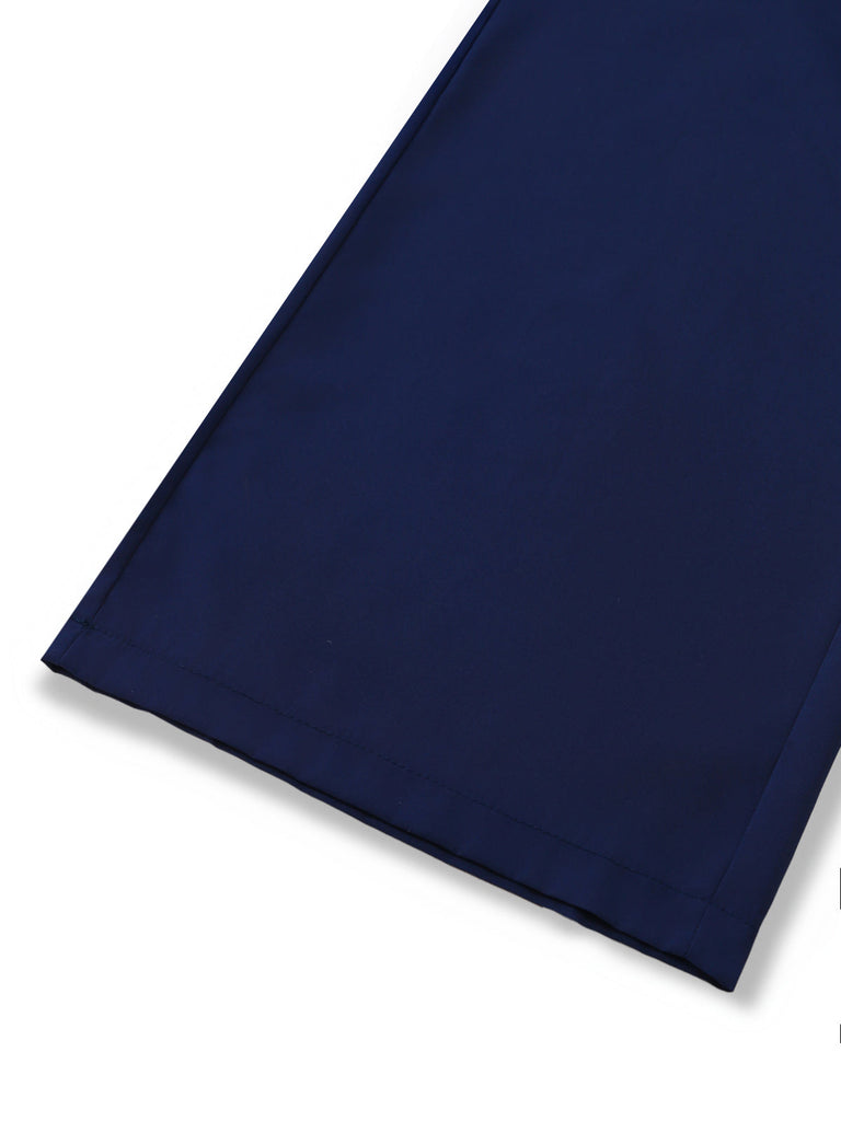 Bleu Foncé Portefeuille Style Jambes Larges Combinaison Années 1940 4