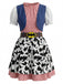 Robe Patchwork Carreaux Chauve-Souris Multicolore années 70 2