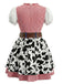 Robe Patchwork Carreaux Chauve-Souris Multicolore années 70 4