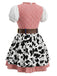 Robe Patchwork Carreaux Chauve-Souris Multicolore années 70 3