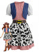 Robe Patchwork Carreaux Chauve-Souris Multicolore années 70