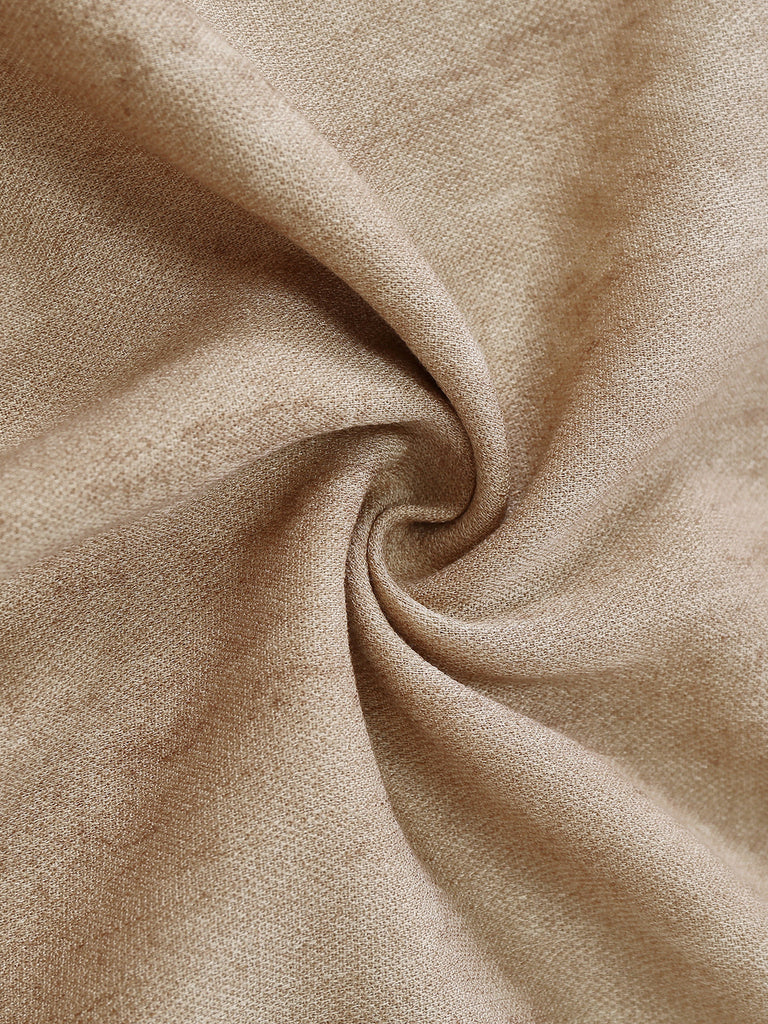 Abricot Linen Col V Sans Manches Ceinturé Robe Longue Années 1940 8