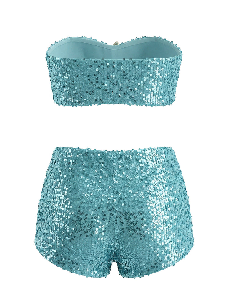 Maillot de Bain à Paillettes Étoile de Mer Bandeau Années 1950 2