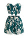 2 Pièces Tropical Floral Imprimé Bustier & Short Ensemble Années 1930
