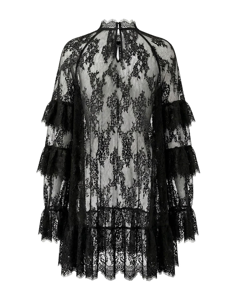 Transparent Dentelle Transparent Slip Robe Années 1930 3