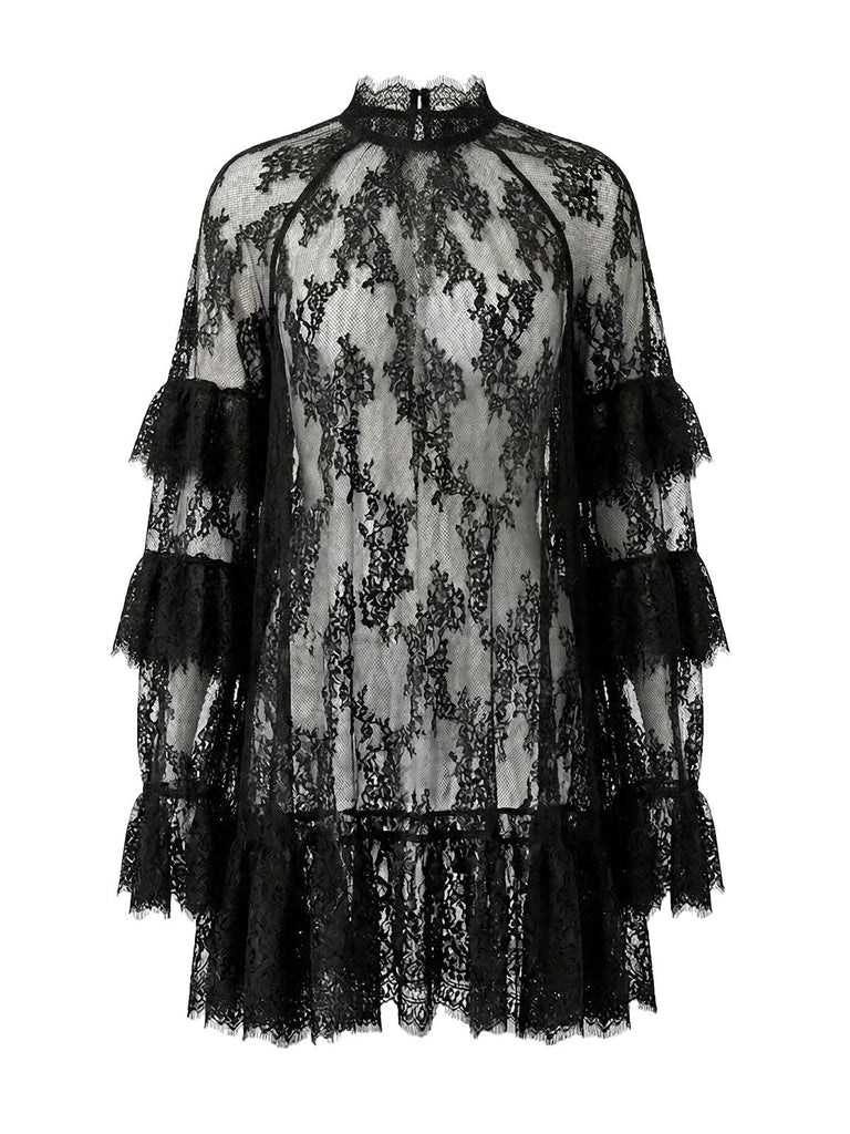 Transparent Dentelle Transparent Slip Robe Années 1930 2