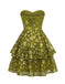 Chartreuse à Paillettes Evening Party Mini Robe Années 1960 2
