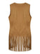 Faux Daim Pompon Disco Gilet Set Années 1970 4