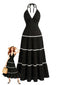 Robe Longue Noir Halter Dos Nu Années 1930