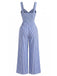 Bleu Rayé Torsadé Ajouré Col V Combinaison Années 1950 5