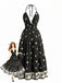 Robe Longue Dos Nu Bohème Noir années 70