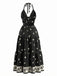Robe Longue Dos Nu Bohème Noir années 70 5
