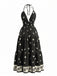 Robe Longue Dos Nu Bohème Noir années 70 2