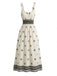 Robe Beige Bohème à Bretelles Larges et Fronces Années '70 4
