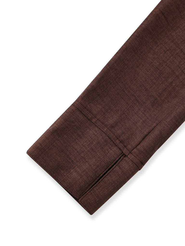 Combinaison Dark Café Revers Col Ceinturé Jambes Larges Années 1950 5