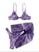 Violet Marbré Triangle Ensemble Bikini & Cache-Maillot Années 1980 5