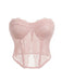 Rose Foncé Dentelle Uni Bandeau Haut Années 1980