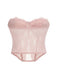 2 Pièces Rose Foncé Dentelle Uni Bandeau Haut & Brodé Jupe Années 1980 6
