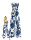 Combinaison Bleue Bustier Céleste Froncée Années 70