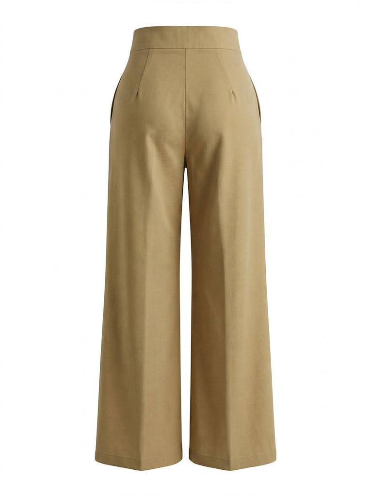 Pantalon Large Uni à Croisement Années '40 4