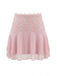 2 Pièces Rose Foncé Dentelle Uni Bandeau Haut & Brodé Jupe Années 1980 8