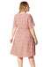 [Grande Taille] Robe Portefeuille Rose Col V à Poches et Fleurs Années '40 4