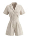 Combishort Uni à Revers avec Poches Beige années 50 2