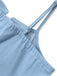 Robe Corset à Bretelles Spaghetti Denim Ourlet Dentelle Bleue Années 1980 5