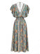 Robe Smockée Manches à Volants Bohème Multicolore années 70 3