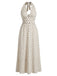 Robe Noire Longue Col Licou à Pois Années 1930