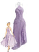 Robe Longue Halter à Volants Plissés et Fente Années '30