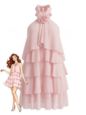 Robe Évasée à Volants Superposés Dos Nu années 60