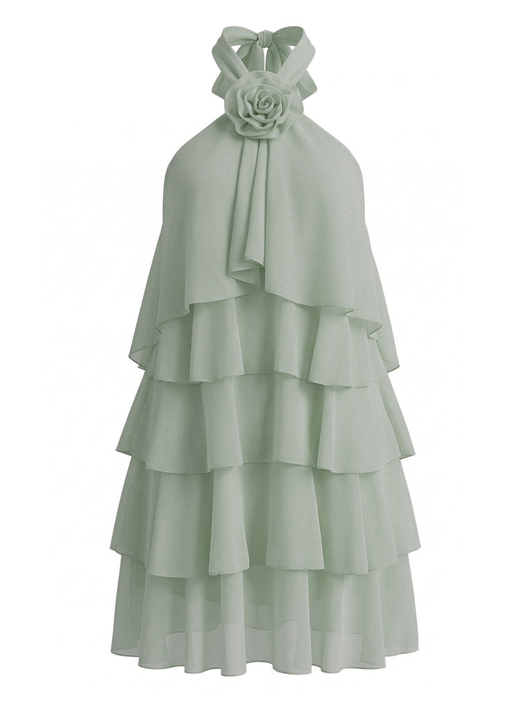 Robe Évasée à Volants Superposés Dos Nu années 60 4