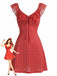 Robe Col Noué à Volants à Pois Rouge années 60