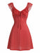 Robe Col Noué à Volants à Pois Rouge années 60 2