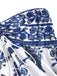 Robe Boho Bleue Halter à Nœud Imprimé Porcelaine Années '70 6