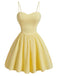 Robe Évasée Bustier Texturé Bretelles Fines Jaune années 50 2