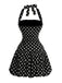 Robe à Pois Halter Bubble Noir Années 1960 2