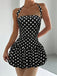 Robe à Pois Halter Bubble Noir Années 1960 5