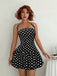 Robe à Pois Halter Bubble Noir Années 1960 3