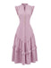 Robe Midi Col Montant Rose Années 1950