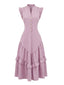 Robe Midi Col Montant Rose Années 1950