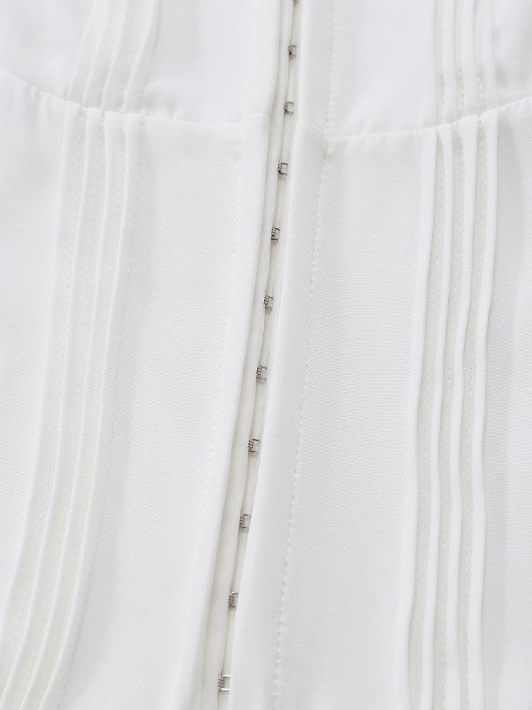 Mini Robe à Bretelles Spaghetti Unie Années 1980 6